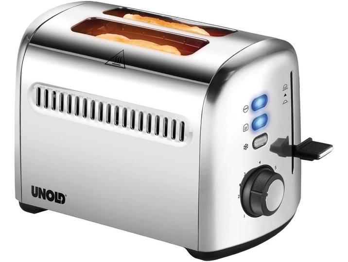 UNOLD Toaster 2er Retro 38326 , silber (edelstahlfarben), B:29,5cm H:19,1cm T:15,8cm, Toaster, Toaster