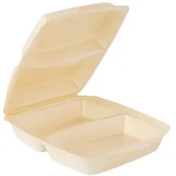 200 Dinnerbox / Menübox IP4 XPS 285 x 220 x 75 mm beige – 2-geteilt, laminiert