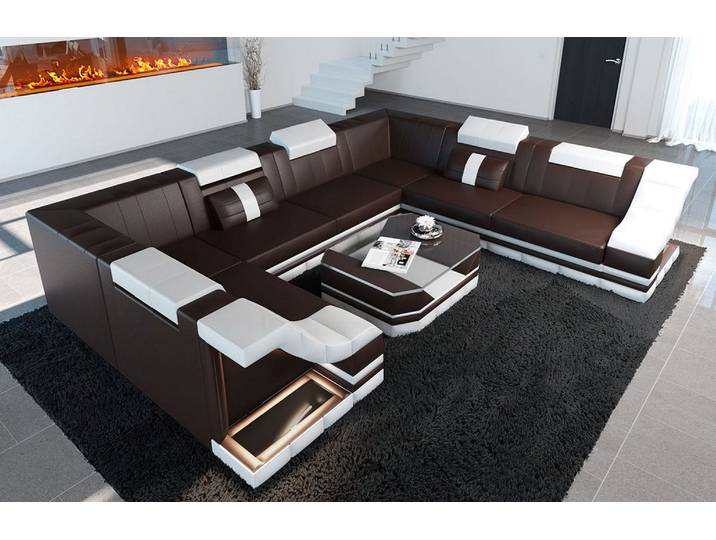 Sofa Bianchi Pur U-Form in Leder