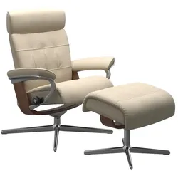 Stressless Sessel mit Hocker Erik Cross Leder Beige Batick Cream S (Small)