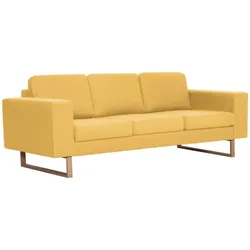 vidaXL 3-Sitzer-Sofa Stoff Gelb