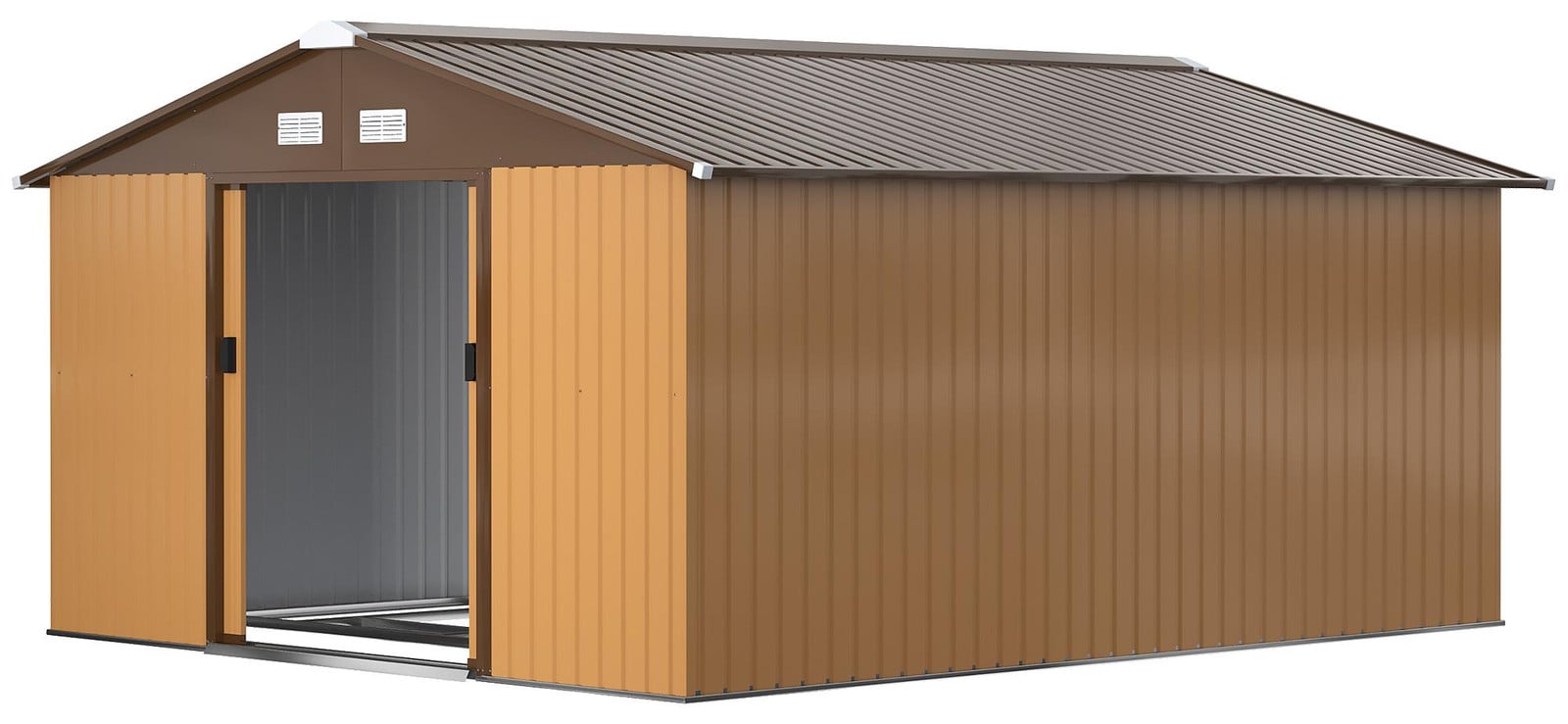 Outsunny metalen tuinhuis berging schuur geel