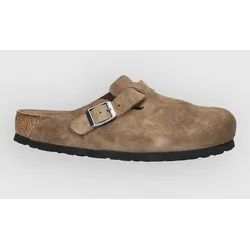 Birkenstock Boston Soft Footbed Suede Leather Sandalen dark tea tonal fb Gr. 38