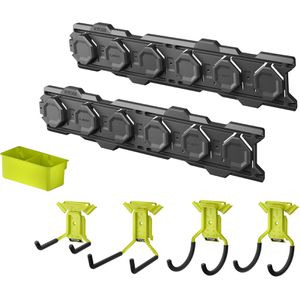 Ryobi Gerätehalter Link Starter-Set, 5 Halter, 84cm Wandleiste für Gartengeräte & Werkzeuge