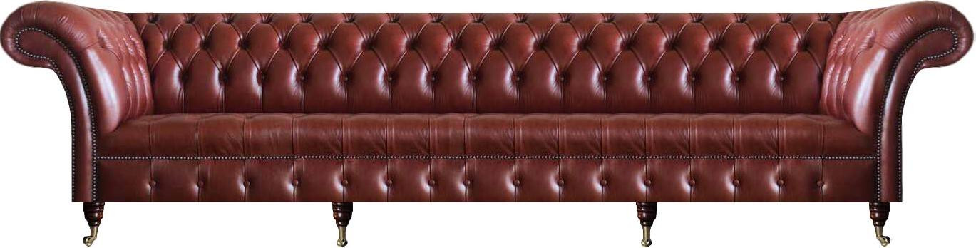 Chesterfield vierzitter sofa in het bruin voor in de woonkamer