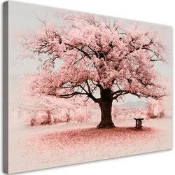 WANDBILD rosa baum abstraktion natur