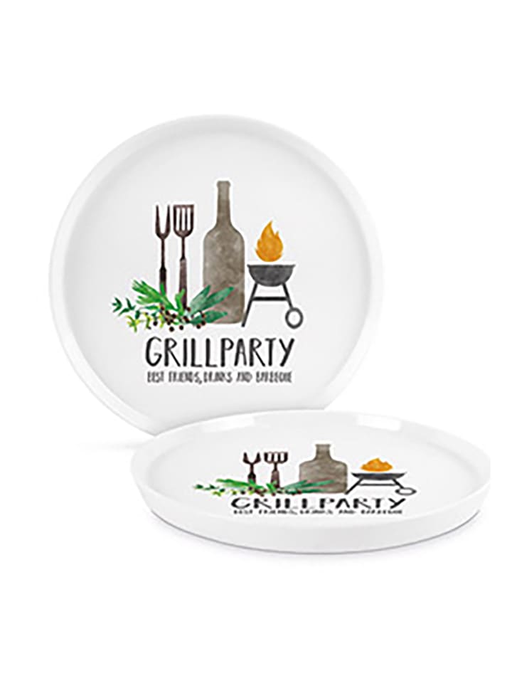 ppd Speiseteller "Grill & Beer" in Weiß/ Bunt - Ø 27 cm - onesize