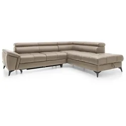 Ecksofa Mocca Leder Braun