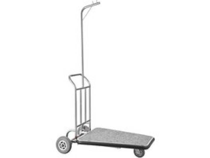 VEVOR Chariot à Bagages Hôtel, 272 kg, Chariot à Plate-forme de Concierge Finition Acier Inoxydable à 3 Roues en Caoutchouc, avec Moquette Grise, Porte-bagages pour Hôtels, Condos, Complexes Hôteliers