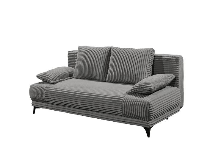 Schlafsofa Delhart Grau Cordstoff Amba 211 x 96 x 105cm mit Schlaffunktion