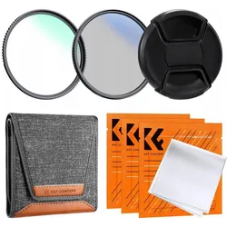 K&F Concept Zestaw Filtrów 4w1 Filtr Uv Nano-k + Polaryzacyjny Cpl + Dekielek + Futerał K&f Na 82mm / Sku.2040v1 (82 mm, Polarisationsfilter, UV-Filter), Objektivfilter, Mehrfarbig