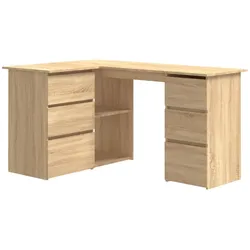 vidaXL Eckschreibtisch Sonoma-Eiche 145x100x76 cm Holzwerkstoff