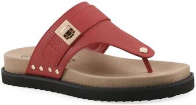 Women's Malabar Thong Sandal by White Mountain in Red Smooth (Size 8 M)