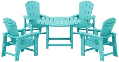 Polytrends Laguna Kids Adirondack 5-Piece Round Table Dining Set