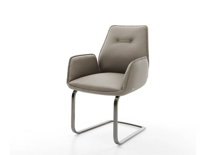 Cantilever Zoa Flex cuir de vache couleur boue pied cantilever plat grafiete