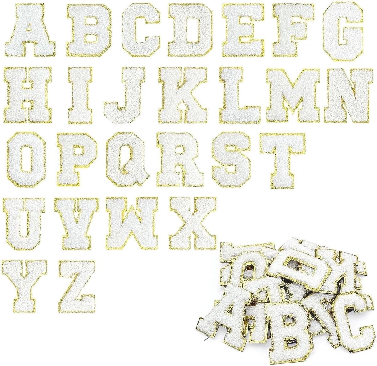 Zelfklevende Letter Patches A-Z, 26 Stuks Textiel Stickers voor Creatieve Projecten en Decoratie