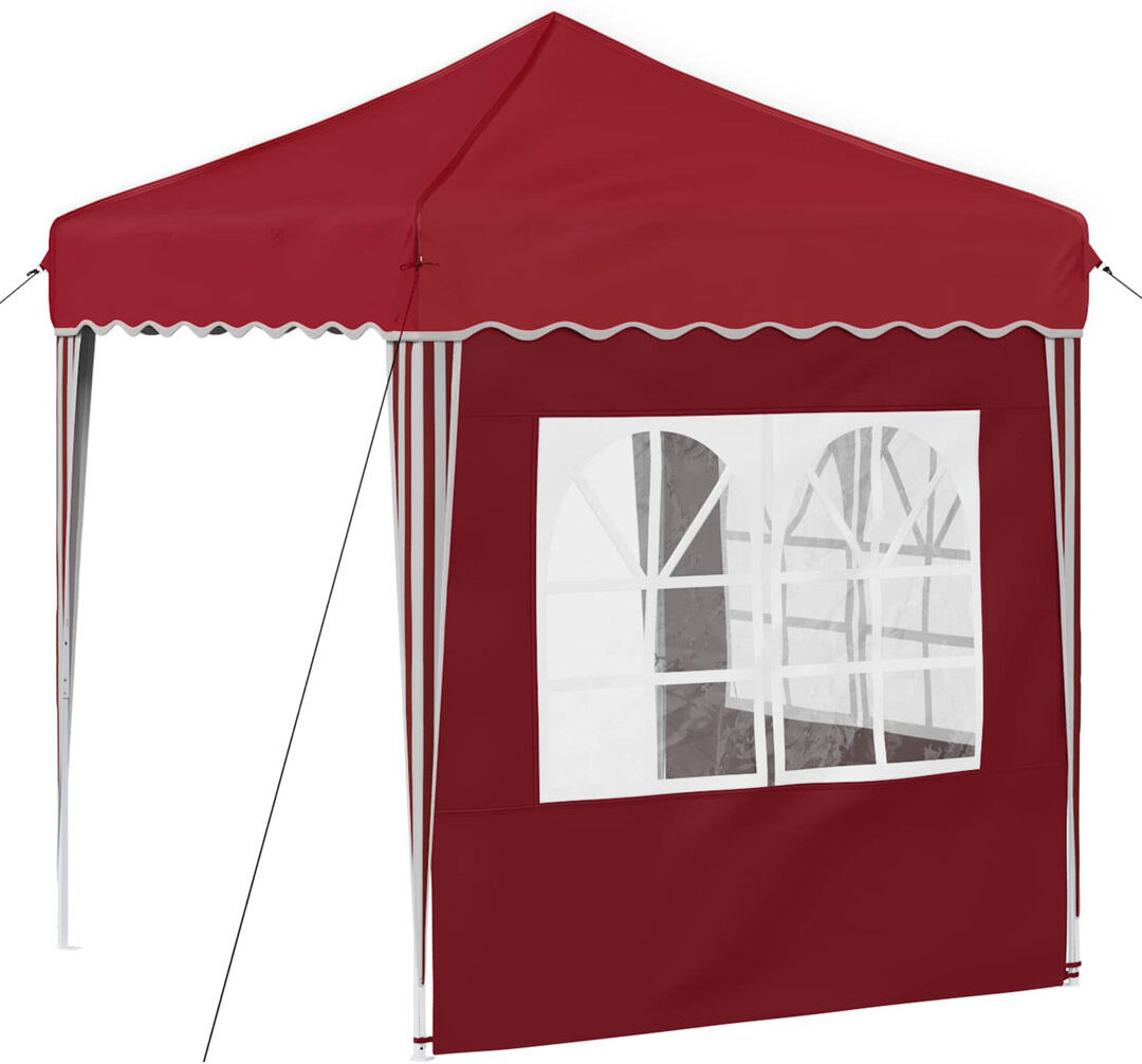 Vidaxl Pop-Up Party Tent Oxford Fabric Canopy Event Shelter Outdoor Gazebo Burgundy 195cm W x 195cm D