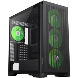GameMax Boitier Grand Tour E-ATX Leader 2 ARGB avec panneau vitré (noir) (ATX, ITX, Mini-ATX), PC Gehäuse, Schwarz