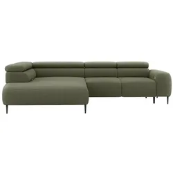 Ecksofa Naldo Stoff Grün Olive