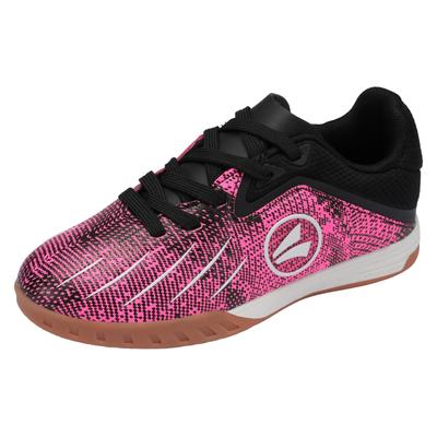 Indoorschuh JAKO "J-SI VINI", Mädchen, Gr. 35, atmungsaktiv, pink (jet schwarz, neon pink), Synthetik, Schuhe, Hallenschuh, Fussballschuh, Sportschuhe, nicht abfärbende Sohle