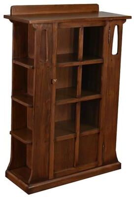 Crafters and Weavers Mission 1 Door Bookcase With Side Shelves