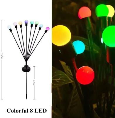 Uplift Picks Solar Firefly Garden Stake Lights For Swaying Outdoor Lawn Landscape Decor colorful (8 Led)