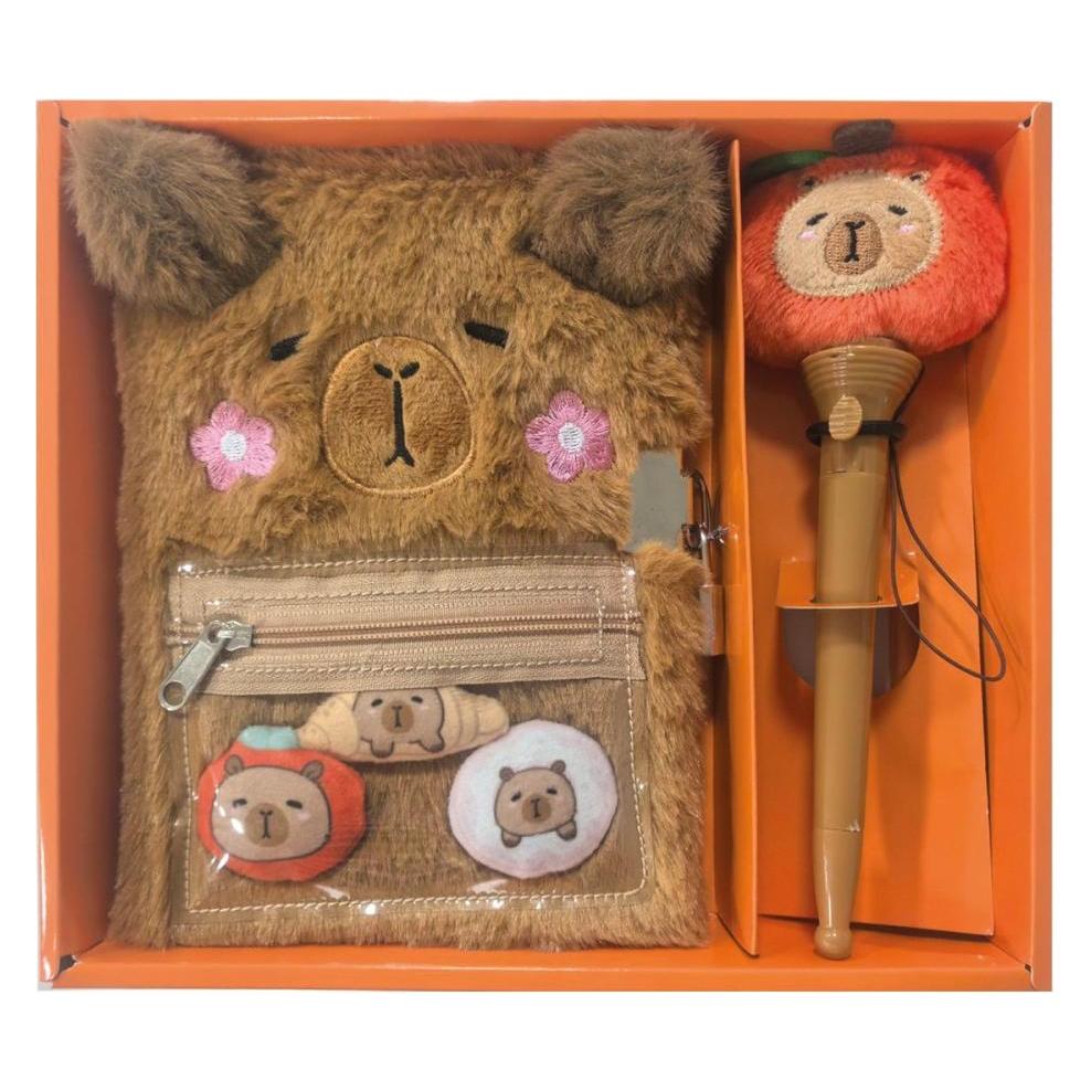 Stnux Plüsch-Capybara-Tagebuch mit Stift (STN9674)