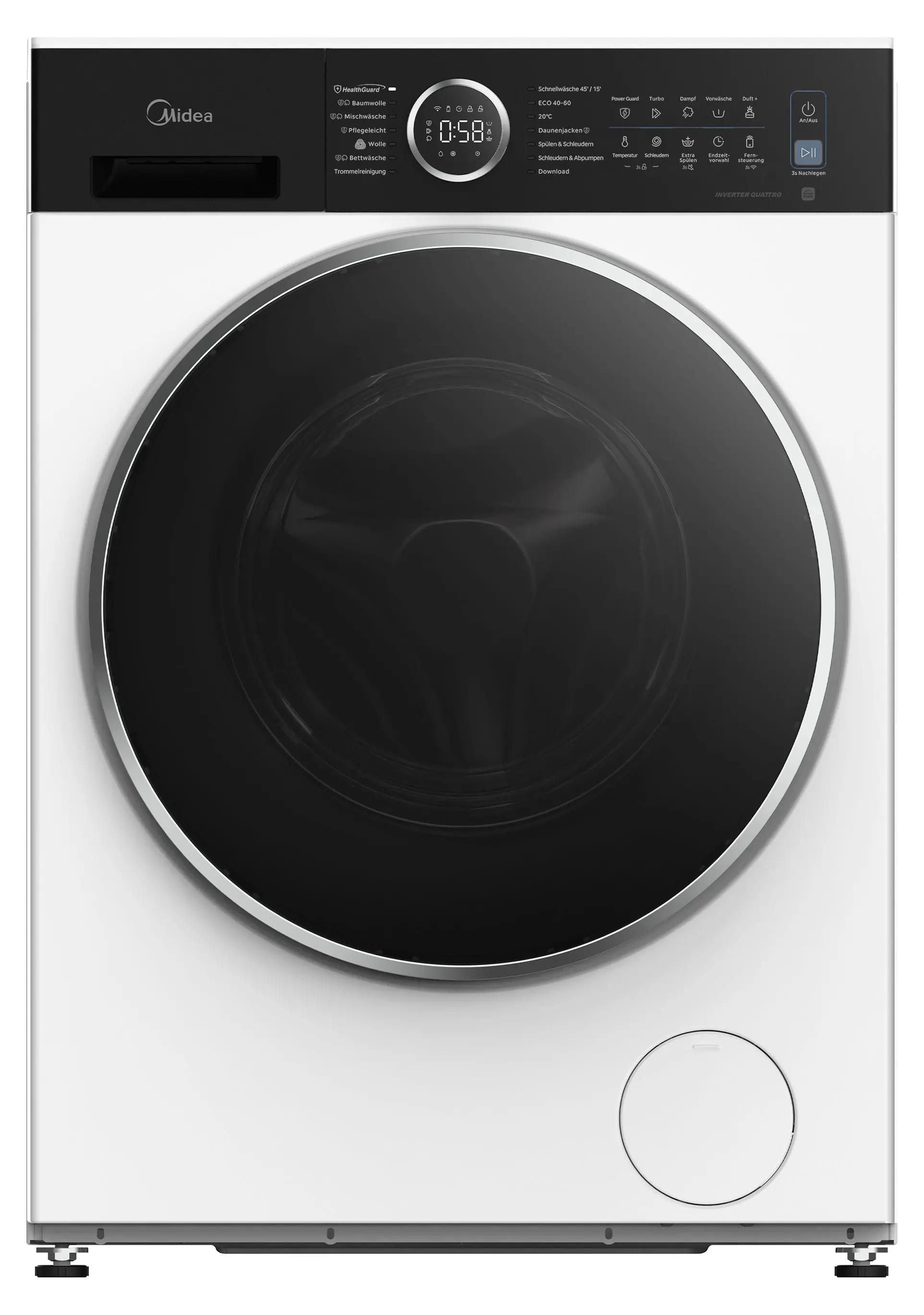 Midea MF205W90WB-14A30, Frontlader, 9 kg, B, 72 dB, 1400 RPM, A