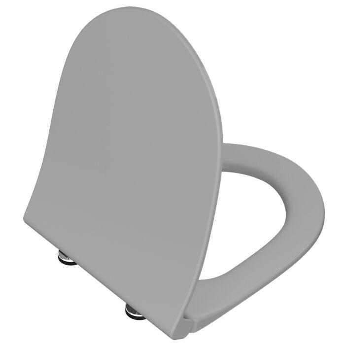 VitrA Slim Sento WC-Sitz 120-476R009 36,5x45cm, mit Absenkautomatik und Schnellverschluss, Steingrau matt