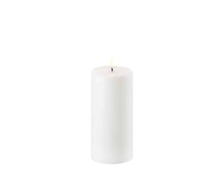 UYUNI Éclairage Bougie LED pilier sans flamme Fausse bougie à piles avec flamme 3D vacillante\, blanc nordique\, 7\,8 x 15 cm