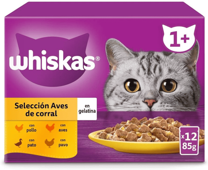 Whiskas Seleção de Aves em Gelatina 4 uds x 12 uds