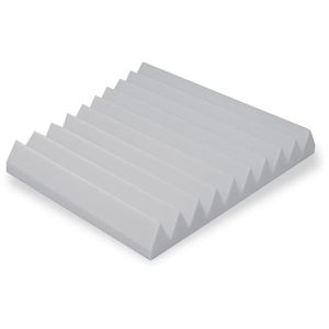 aixFOAM Akustikplatte ROW Tiles, für Wand & Decke, 50 x 50 x 6 cm, aus Schaumstoff, weißgrau, 8 Stück