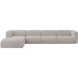 ECKSOFA Ottomane Links MIRA-L3 409x179x70 Hellgrau Velours