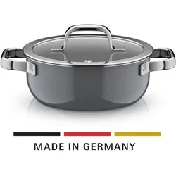 WMF Fusiontec Mineral Pro, Bratentopf mit Deckel, 20 cm, Platinum, Pfanne + Kochtopf, Grau