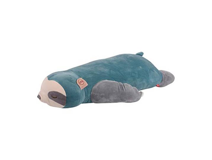 UNUS luiaard knuffelkussen, 100 cm, turkoois, zijslaapkussen zacht en pluizig, voedingskussen, zwangerschapskussen
