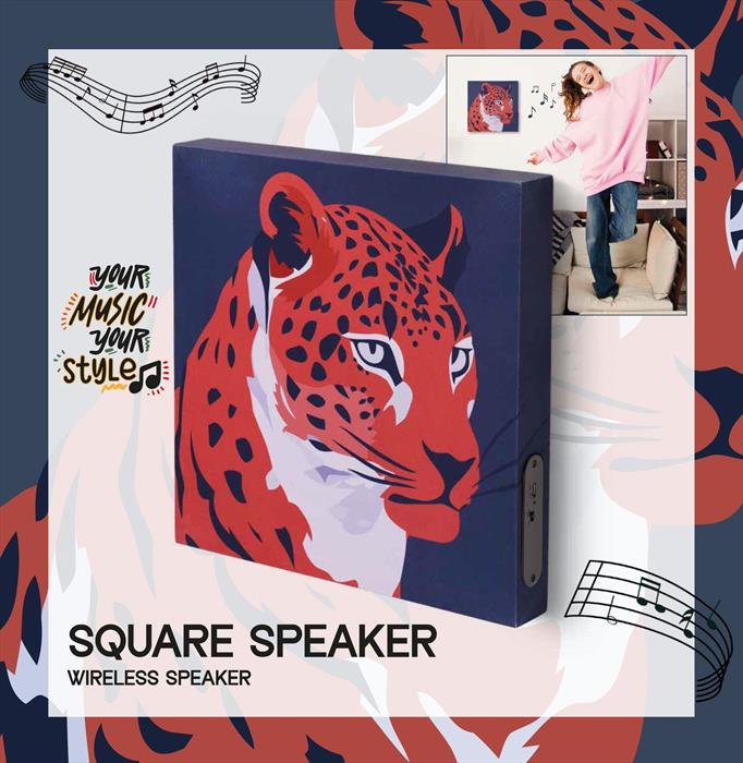 TECH POP Speaker Bluetooth Square Speaker, Multicolore