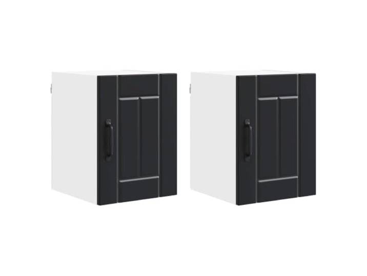 Wandschrank LUCCA 2 Stk. Schwarz Holzwerkstoff 4 Regale 2 Türen 120 kg Holzwerkstoff in Schwarz, 4 Regale und 2 Türen pro Einheit, bis zu 120 kg Traglast, für Küche und Vorratshaltung, 2er Set