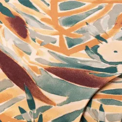 Viskose-Blusenstoff "Style", orange/petrol