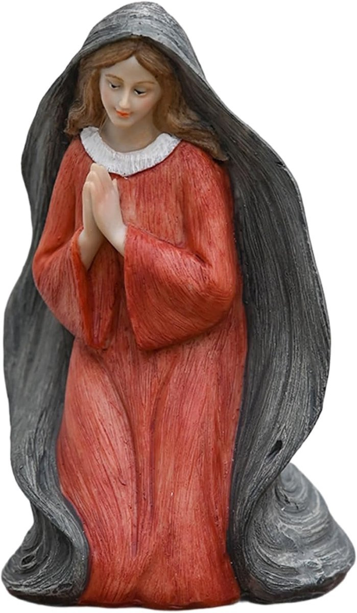 Handgemaakt Klein Mariabeeld - Religieus Ornament en Spirituele Decoratie - 15 x 15 x 15 cm