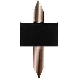 Wandleuchte aus Metall in Schwarz und Kupfer 10x22x75cm WellHome Baikal