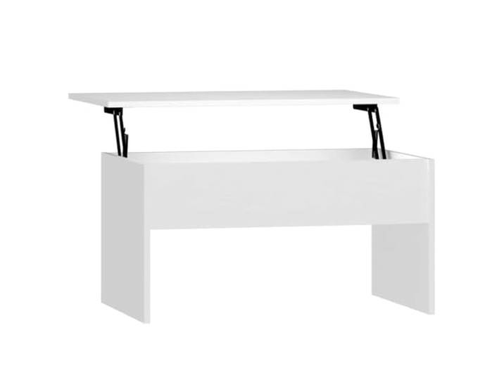 LASWWQMRF Couchtisch Höhenverstellbar Weiß 80x50,5x41,5 cm Holzwerkstoff Praktischer Wohnzimmertisch mit anhebbarer Tischplatte und verstecktem Staufach für kompakte Räume.