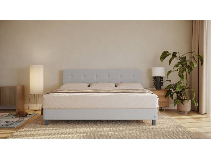 BRUNO Familienbett 240x200cm in Hellgrau XXL Boxspringbett Premium mehrfach ausgezeichnet in Design & Qualität
