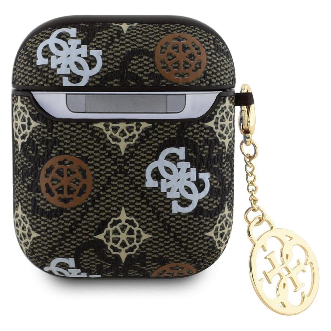 Guess PU 4G Peony Charm Case für AirPods 1/2 Braun (Ladecase Hülle) (57983122183)