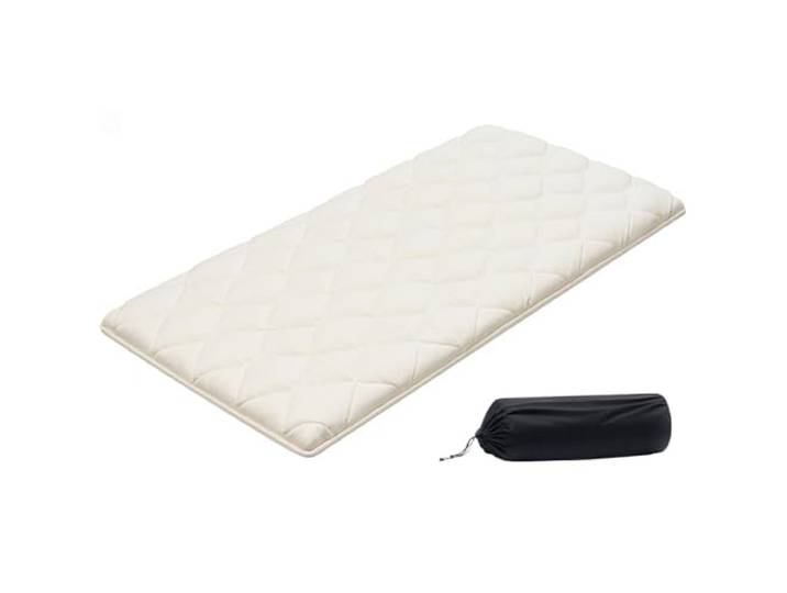 VEVOR Matelas Futon Portable Pliable 991x2032x63\,5 mm\, Matelas de Sol avec Sac de Rangement et Sangles\, Futon Japonais Tatami Tapis pour Dormir Méditation Yoga Invité Voyage\, 9 Couches\, Blanc