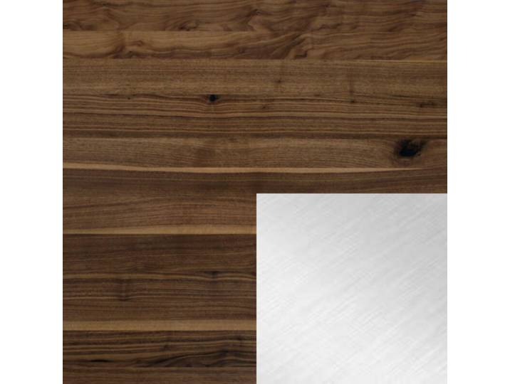 Willisau Prato Esstisch mit Tischplatte Holz - Nussbaum mit Charaktermerkmalen - Aluminium natur gebürstet - 220 Modern, Natur