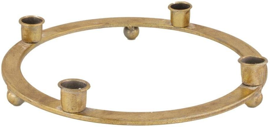 Adventsleuchter CHALET "CHALET Niata Kein", gold, B:28cm H:5cm, Metall, Kerzenhalter, Adventsleuchter gold B/H/T: 28cm x 5cm