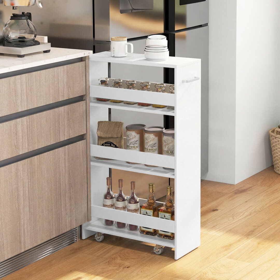 Rebrilliant 47 cm W Iron Credenza White 80cm H X 47cm W X 20cm D