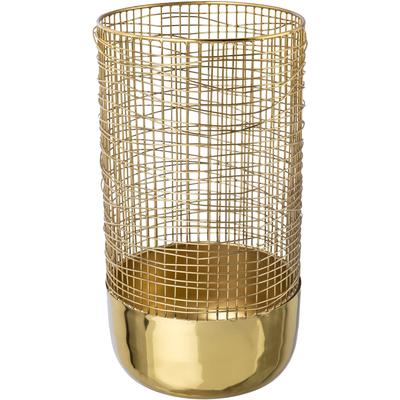 Windlicht CREATIV DECO "Weihnachtsdeko", gold (goldfarben), H:40cm Ø:21cm, Aluminium, Kerzenhalter, Windlicht, Korpus aus Aluminiumdrahtgeflecht