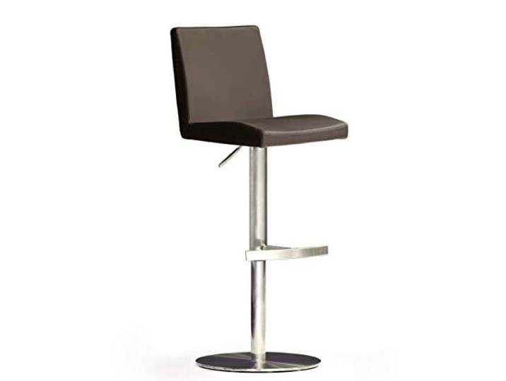 Robas Lund Barhocker Braun mit Lehne Barstuhl drehbar 360 Grad, Hocker höhenverstellbar, PU LO.PES