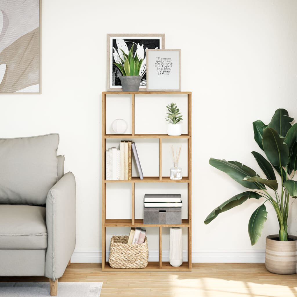 17 Stories Schrey Book Cabinet Bookcase Artisian oak (8 Shelves) 120cm H x 60cm W x 20cm D